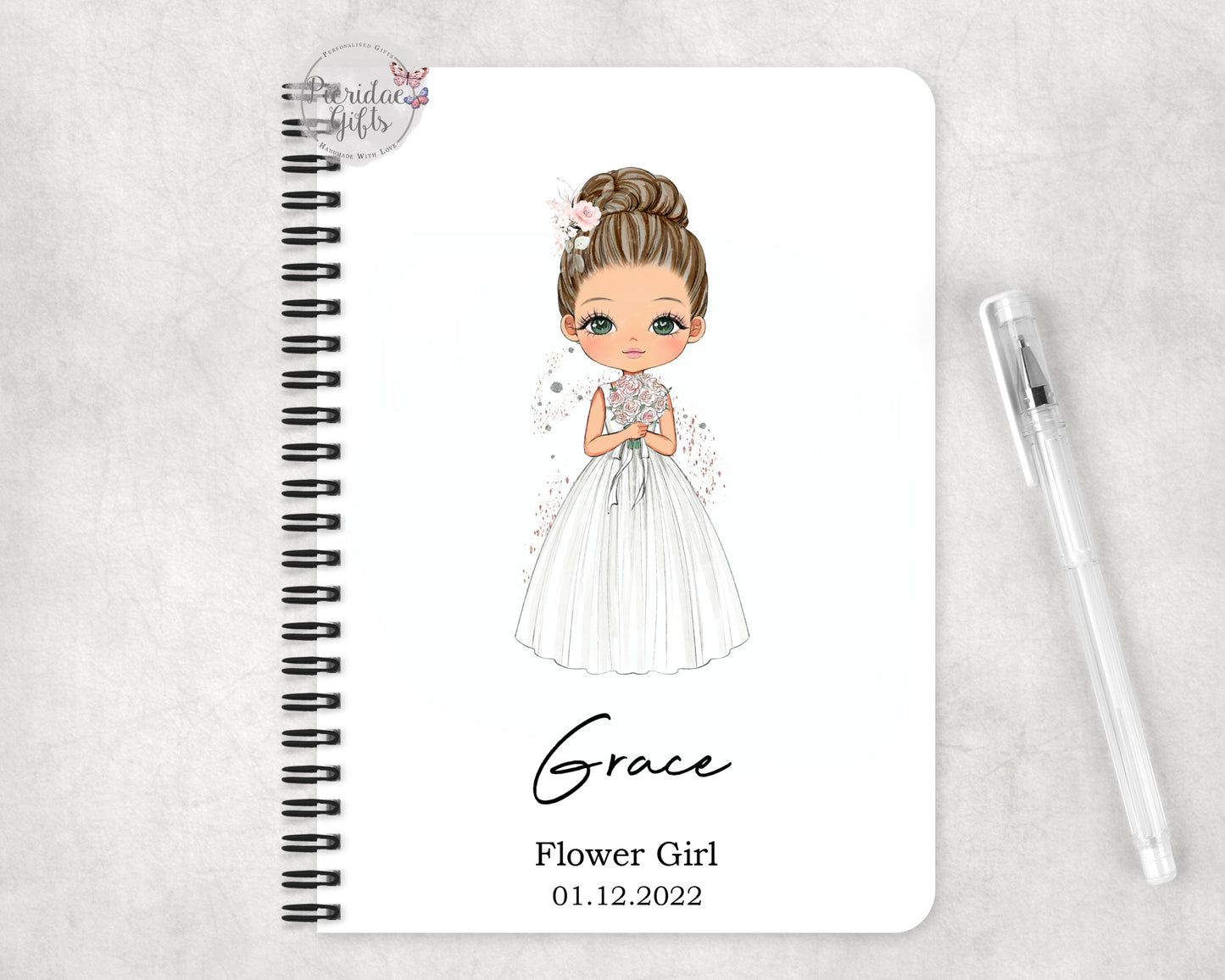 Personalised Flower Girl A5 Note Book