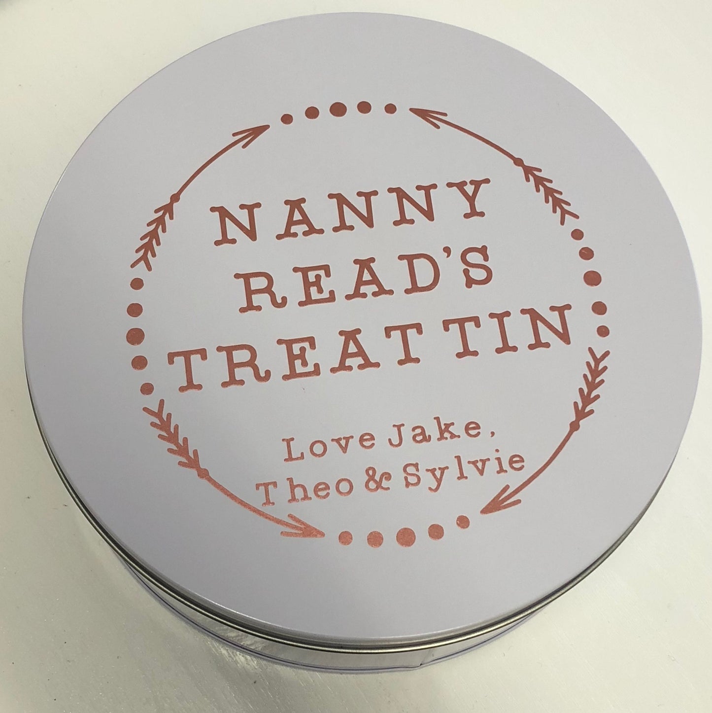 Personalised White Round Tin (other options available)