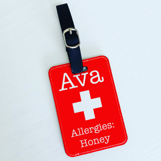 Personalised Allergy Bag Tag