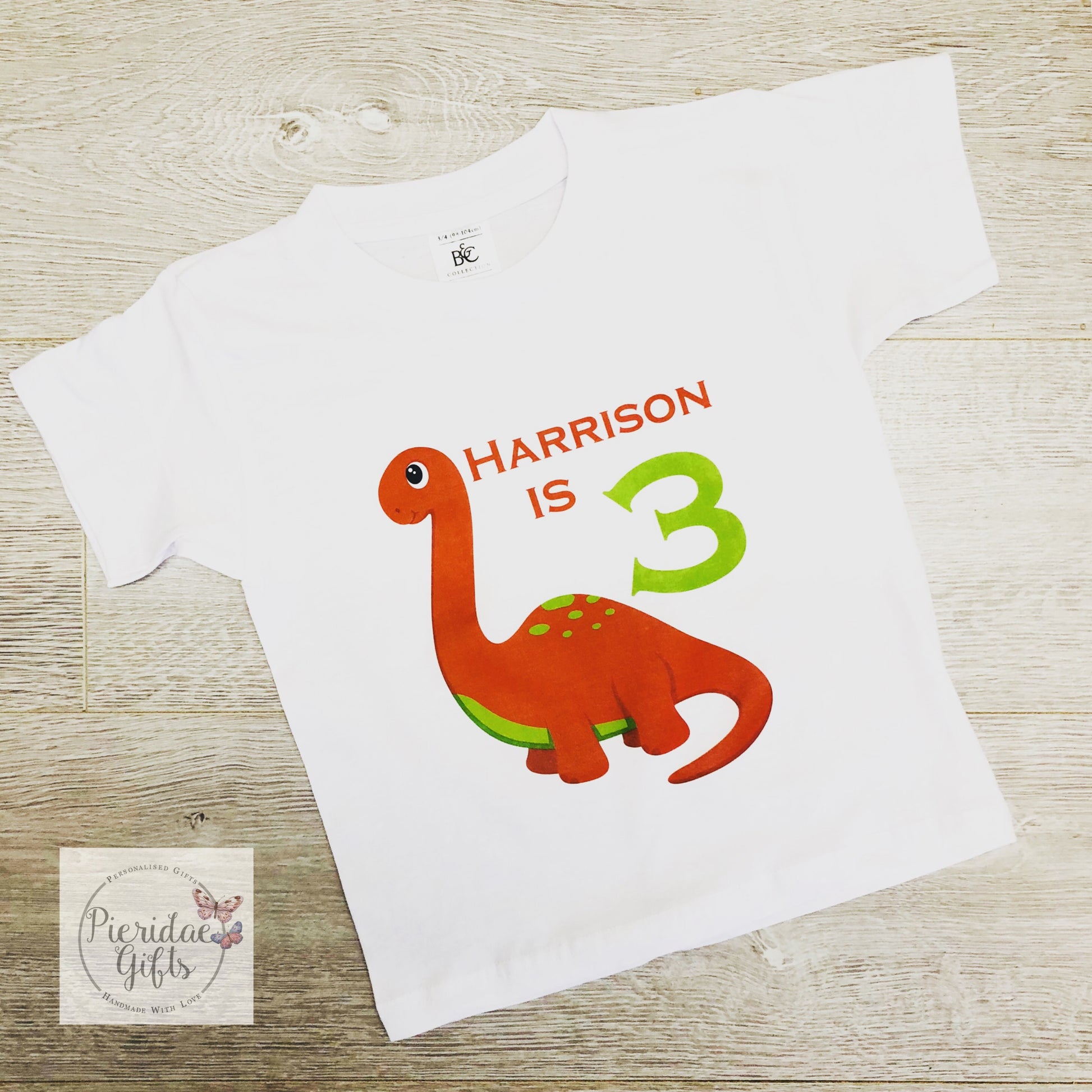 Personalised Dinosaur birthday t shirt