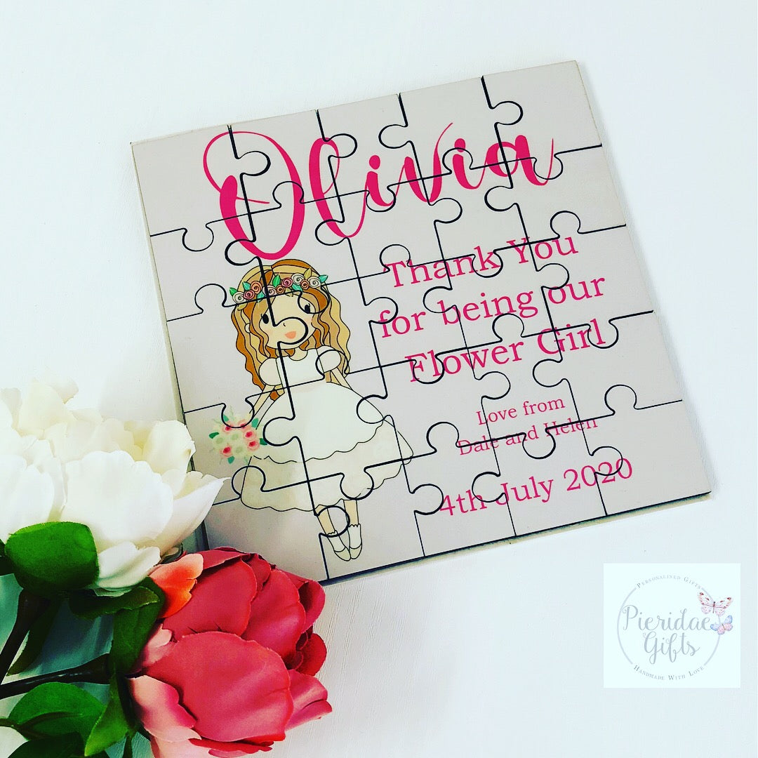 Personalised Wedding Puzzle for Flower Girl or Page Boy