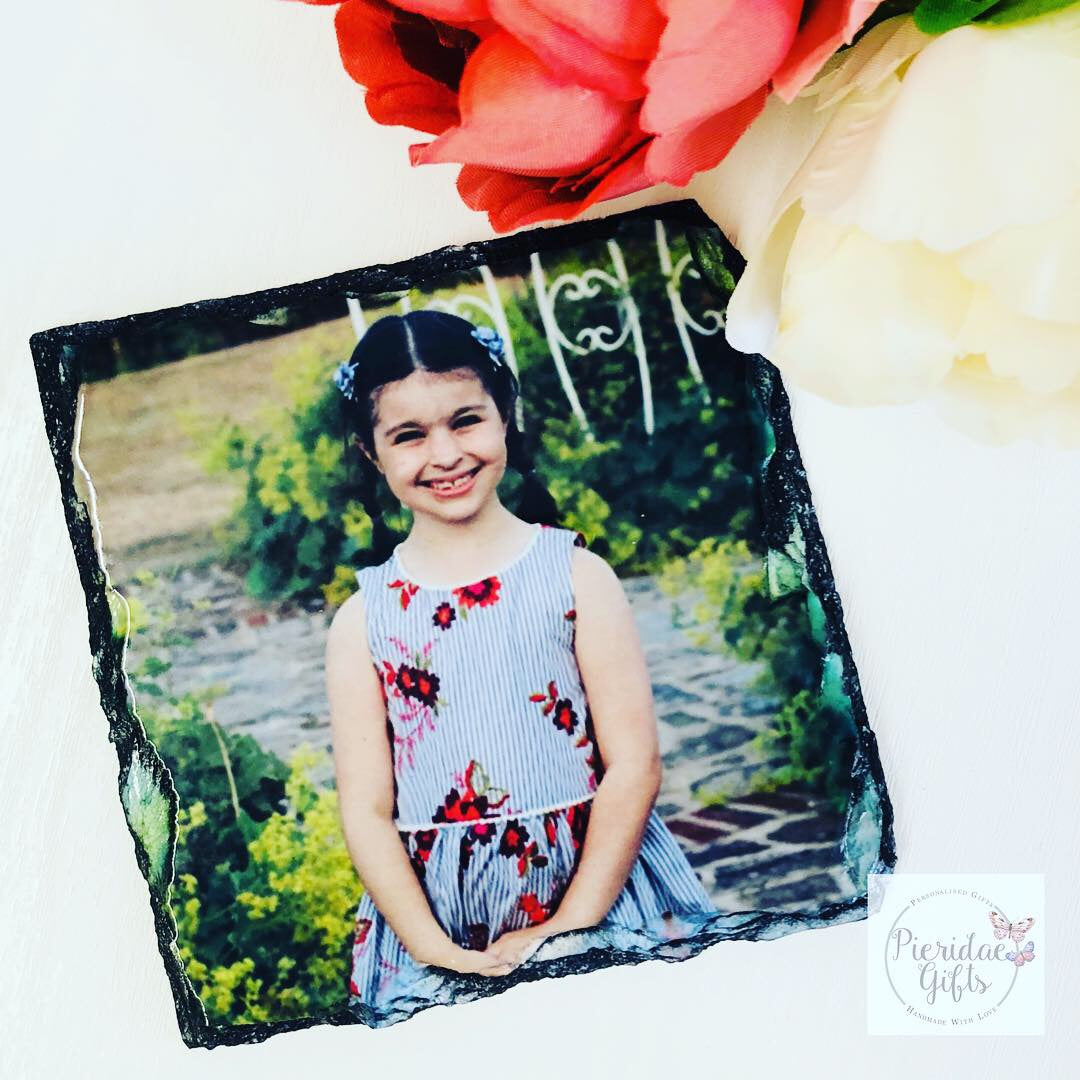 Personalised Photo Rock Slate Coaster - Matte