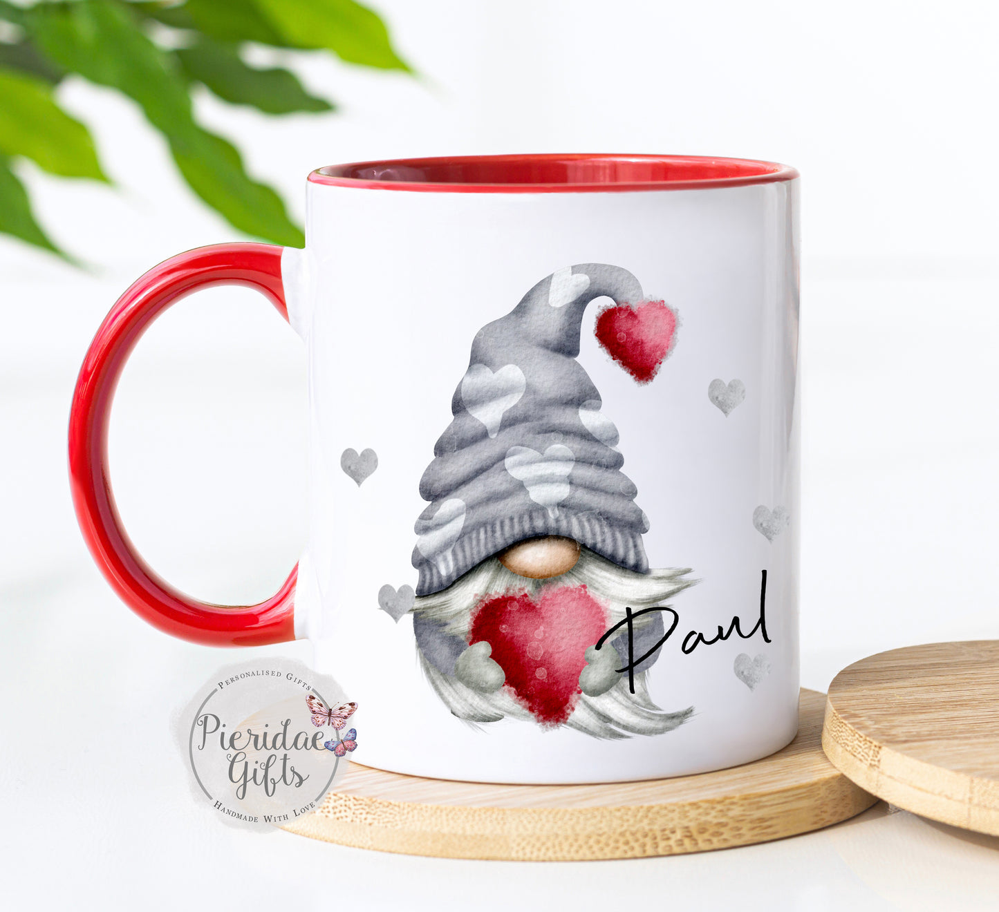 Personalised Grey Single Gnome Mug