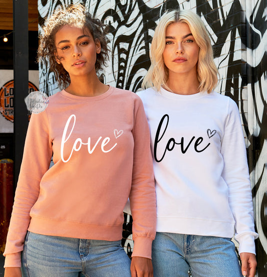 Love with Heart Ladies Sweatshirt