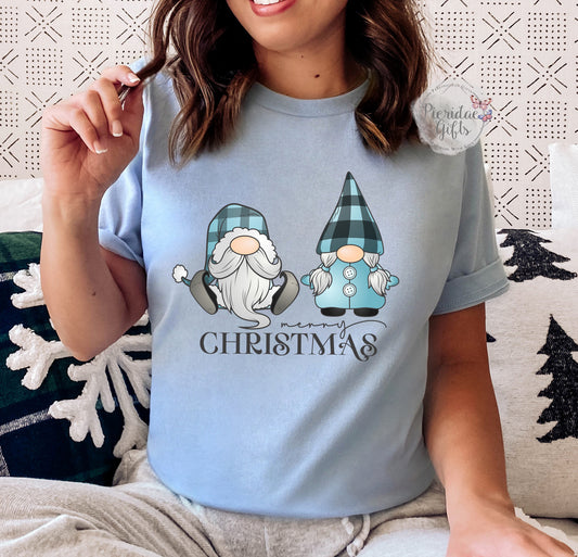 Merry Christmas Blue Gnome Tee