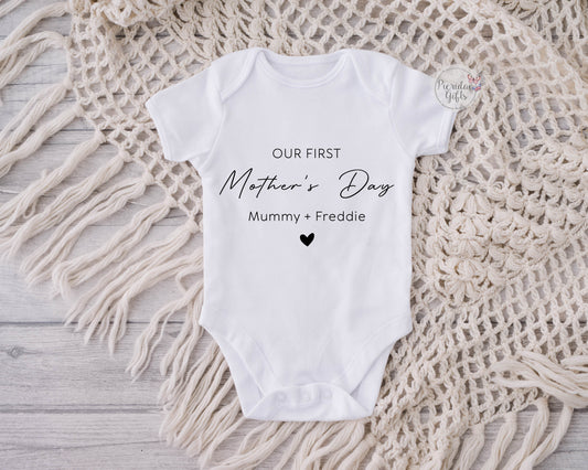 Personalised Our First Mother's Day Baby Vest