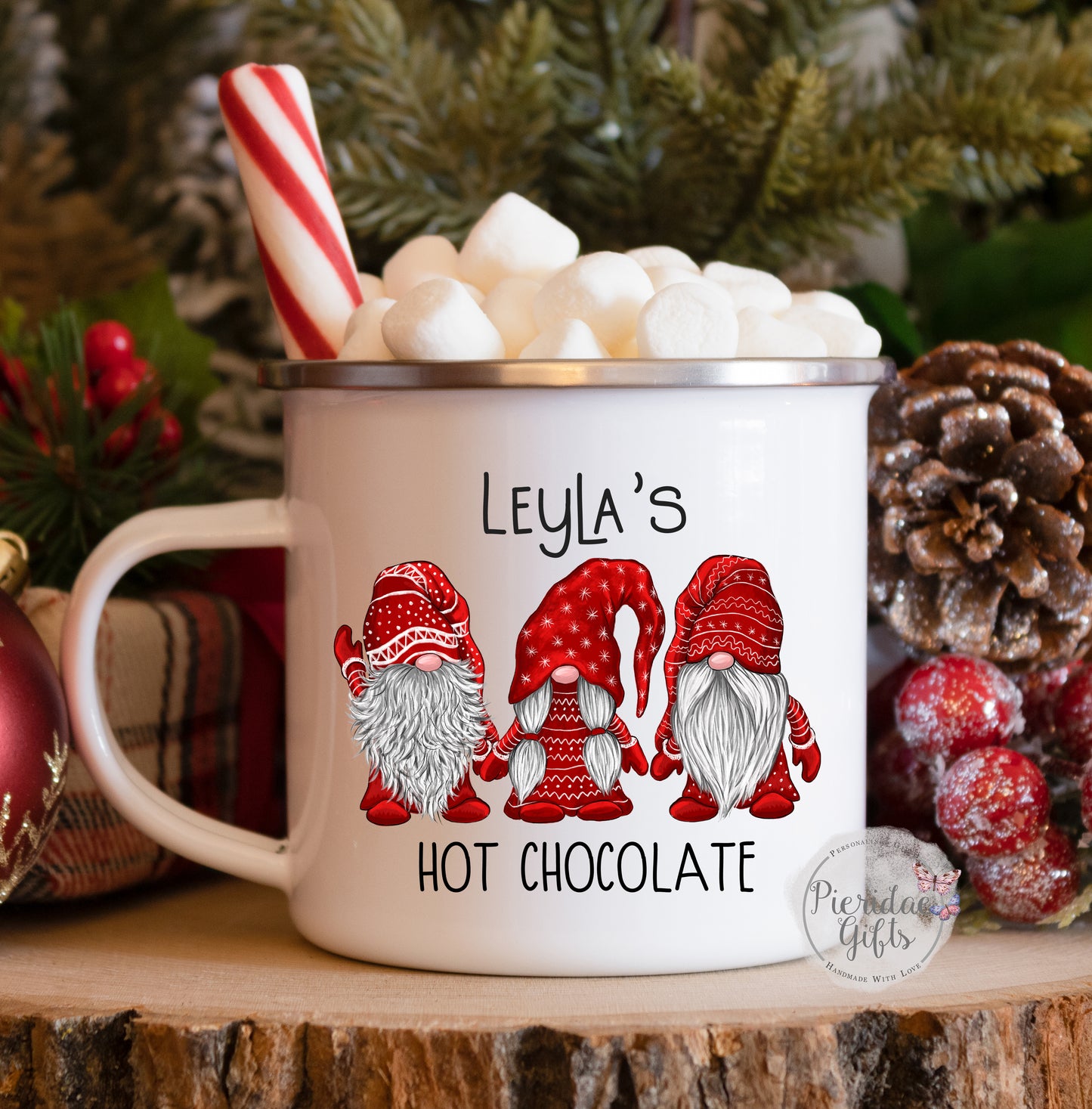 Enamel Christmas Gnome Mug