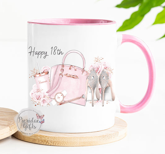 Personalised Rose Gold Handbag and Shoes Mug