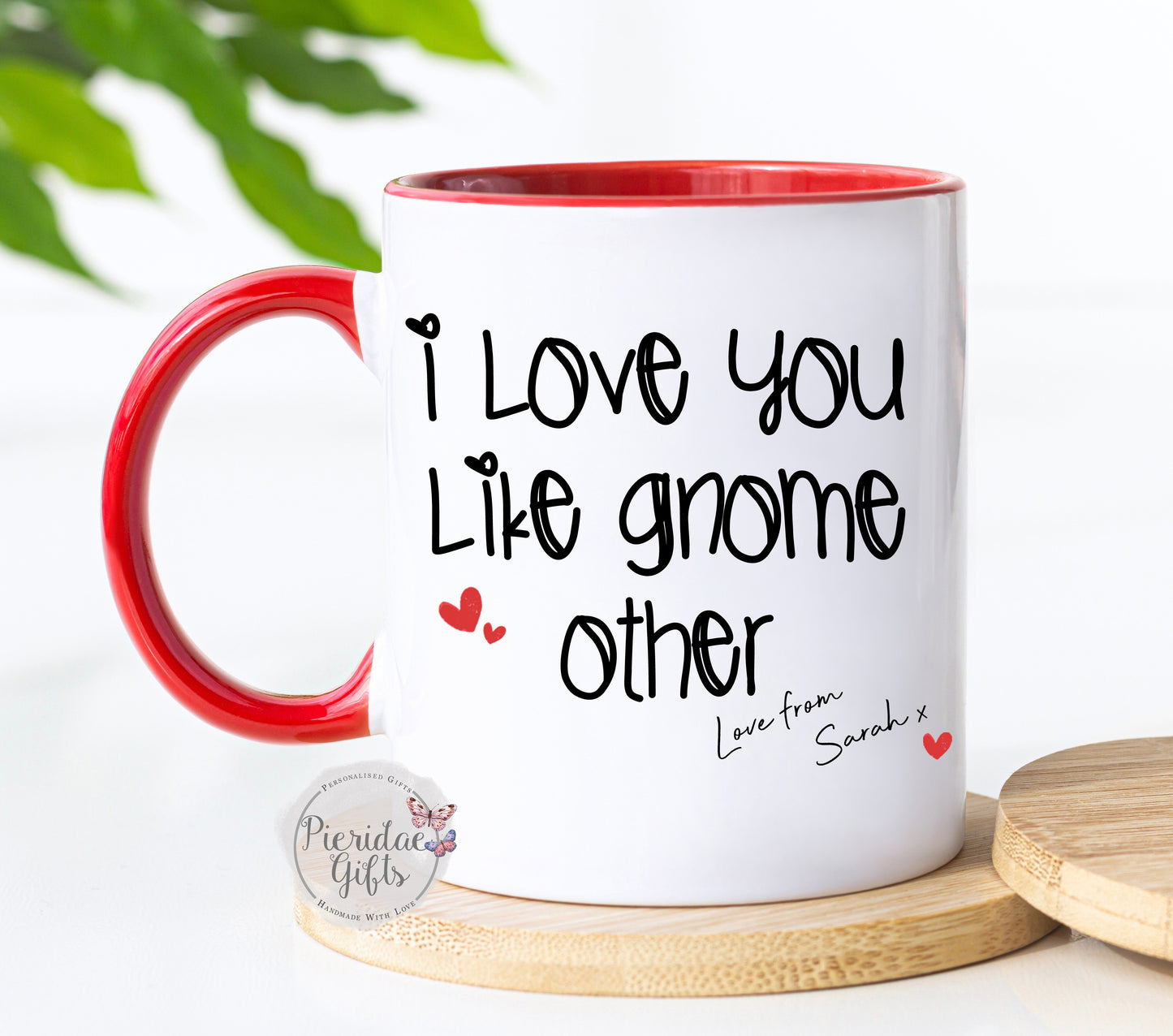 Personalised You and Me Valentines Gnome Mug