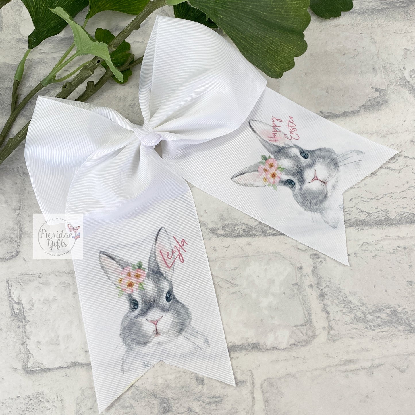 Personalised Easter Bunny Hair Clip Bow