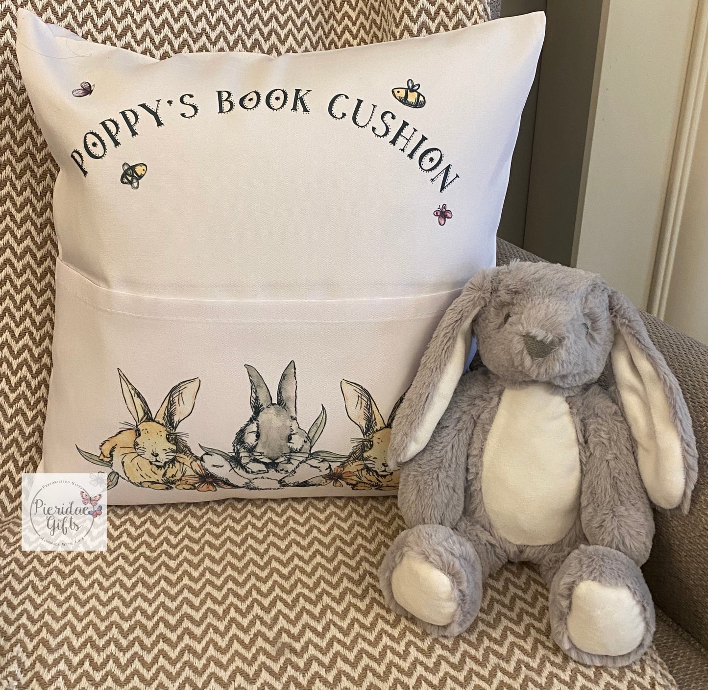 Personalised Easter Book Pocket Cushion
