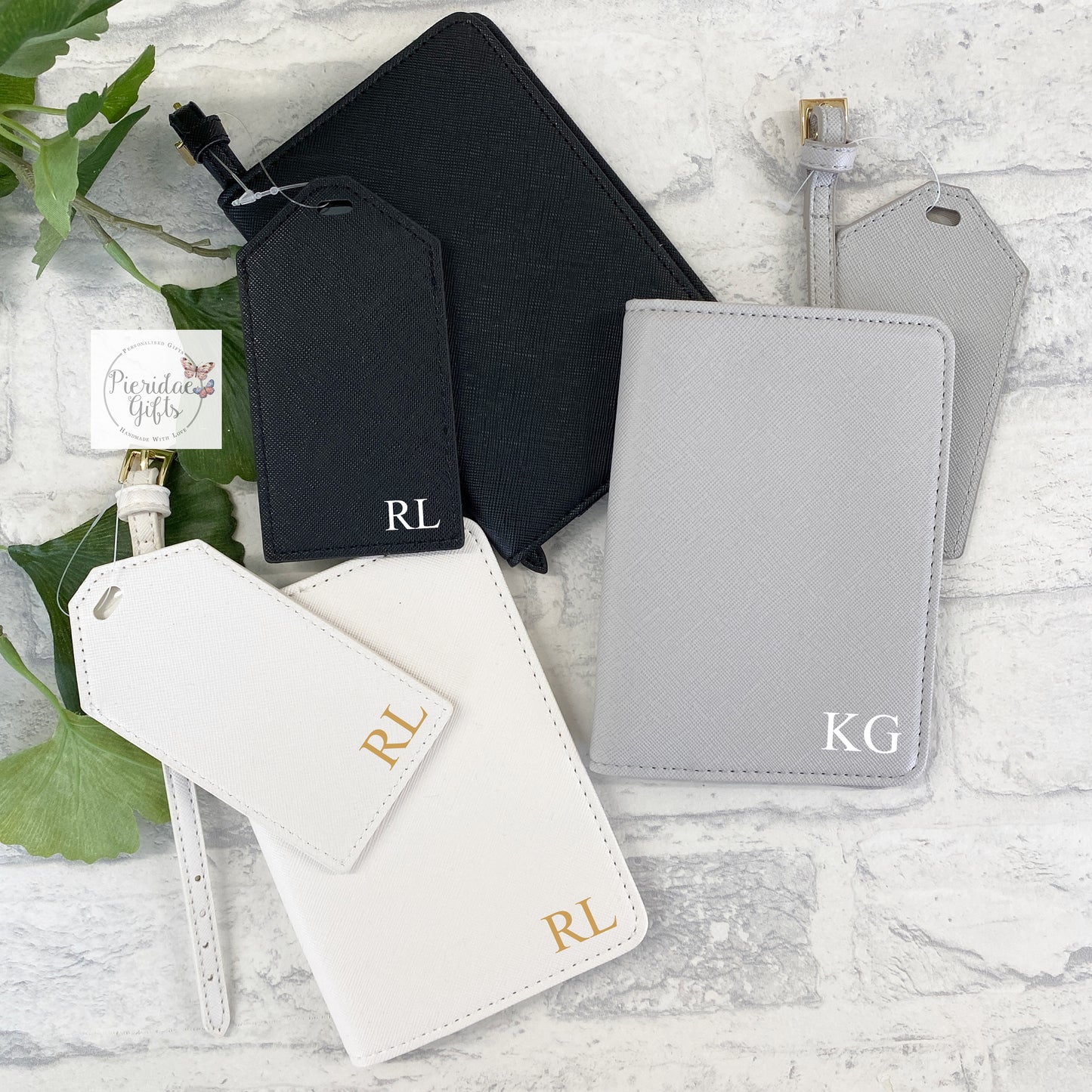 Personalised Initial Boutique Passport and Luggage Tag set