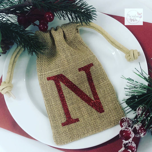 Personalised Christmas Favour Jute Bag