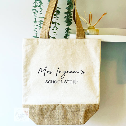 Personalised Teacher School Stuff Bag