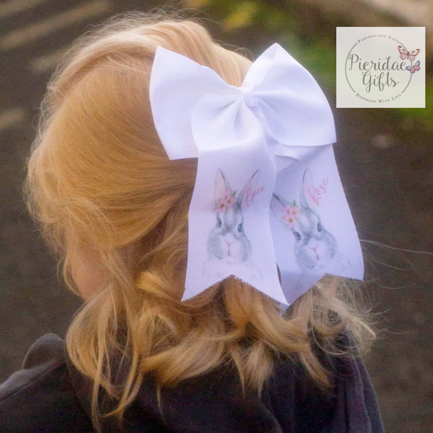 Personalised Easter Bunny Hair Clip Bow