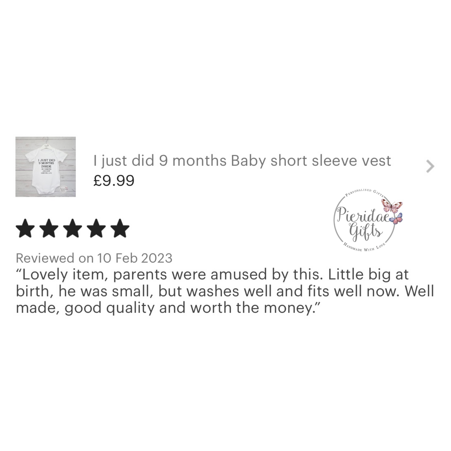 I just did 9 months baby vest