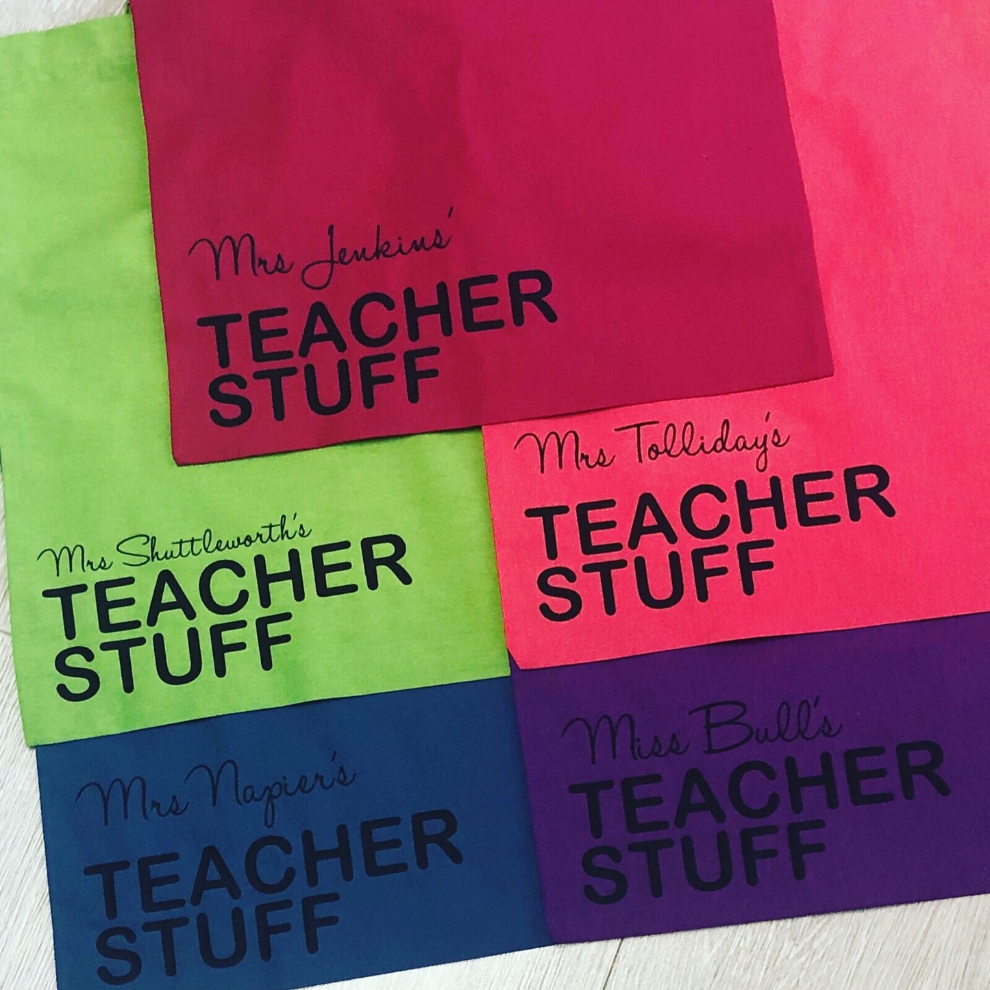 Personalised Teacher Stuff Tote Bag