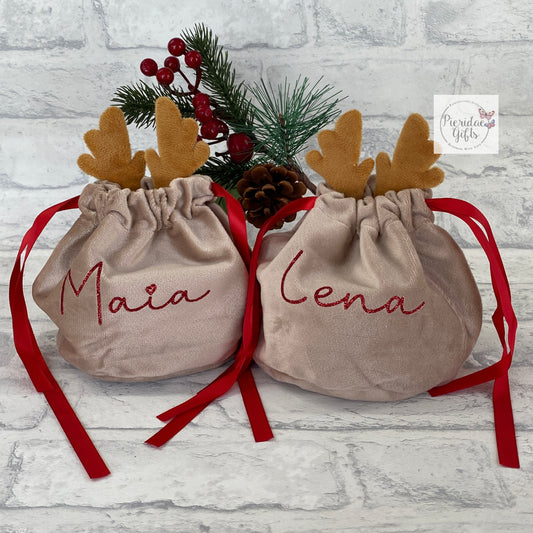 Christmas Reindeer Antler Pouch
