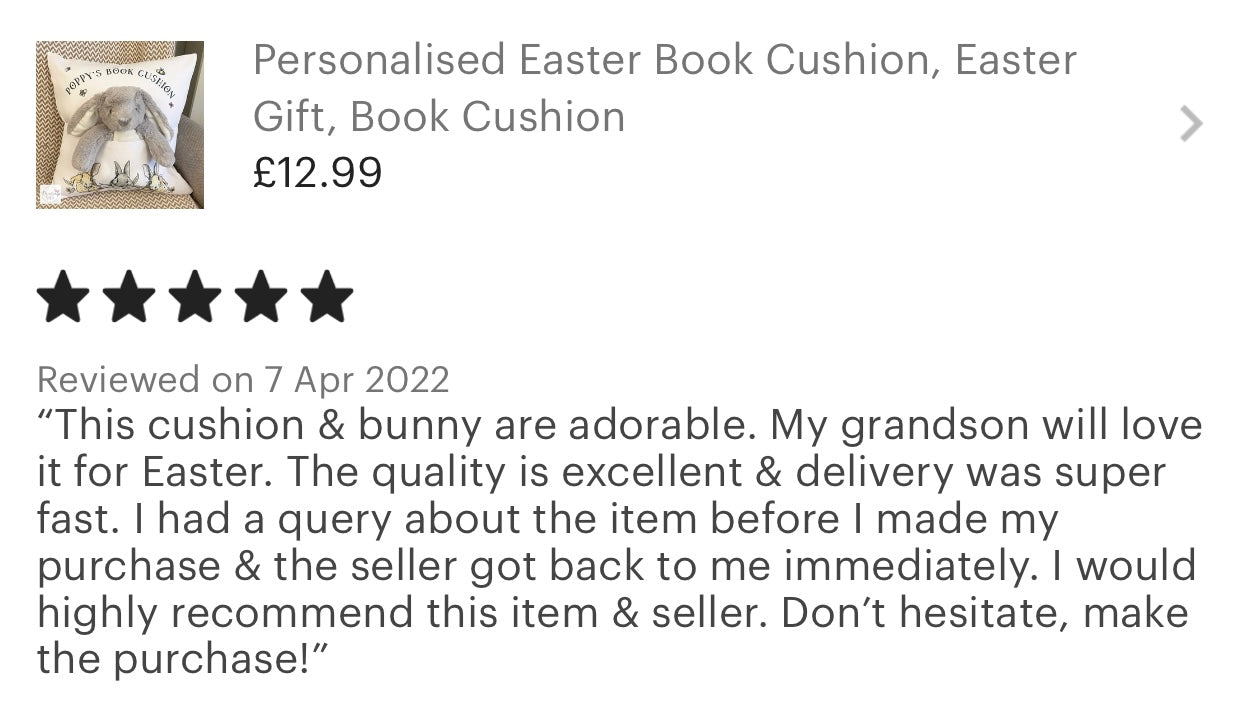 Personalised Easter Book Pocket Cushion
