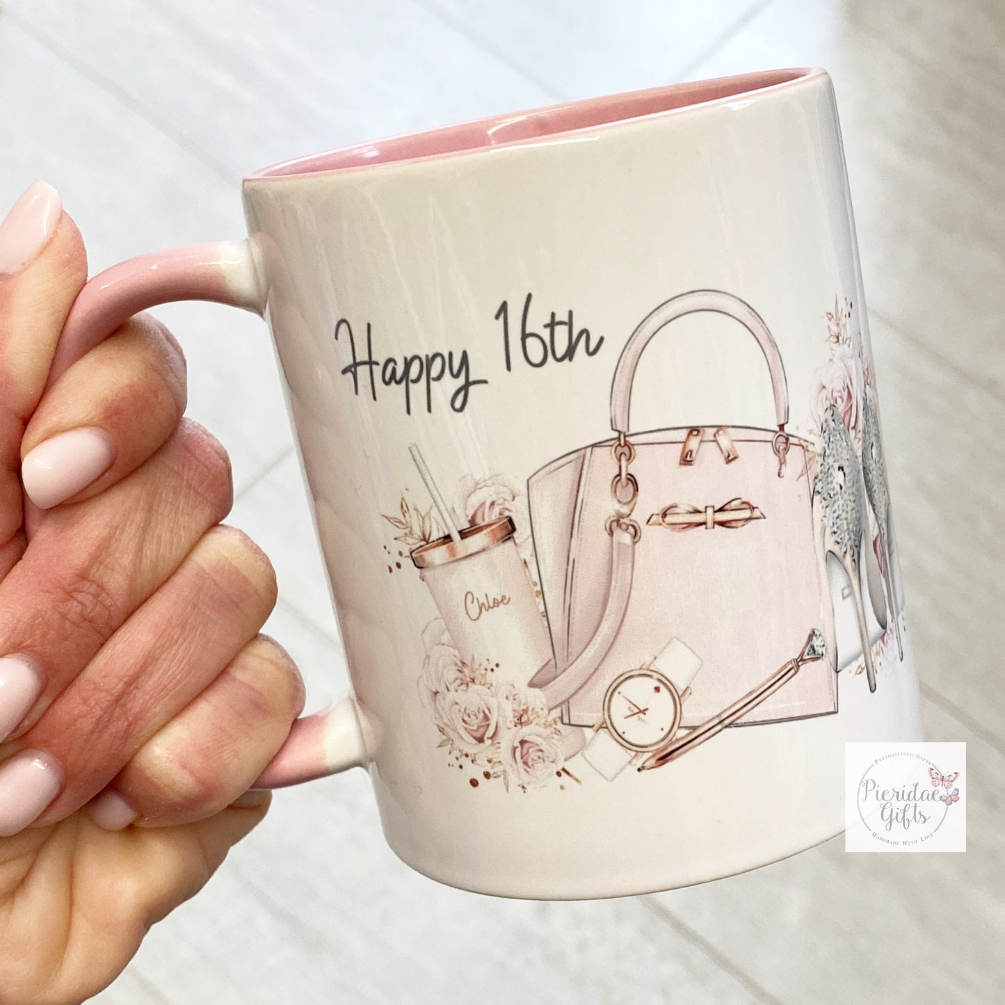 Personalised Rose Gold Handbag and Shoes Mug