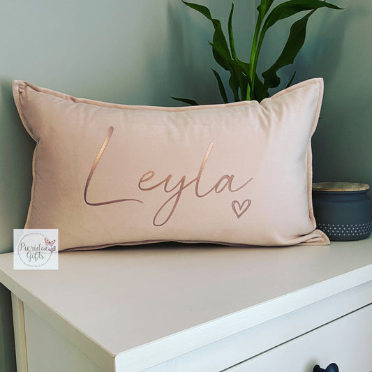 Velvet Rectangle Cushion (Pink or Grey)