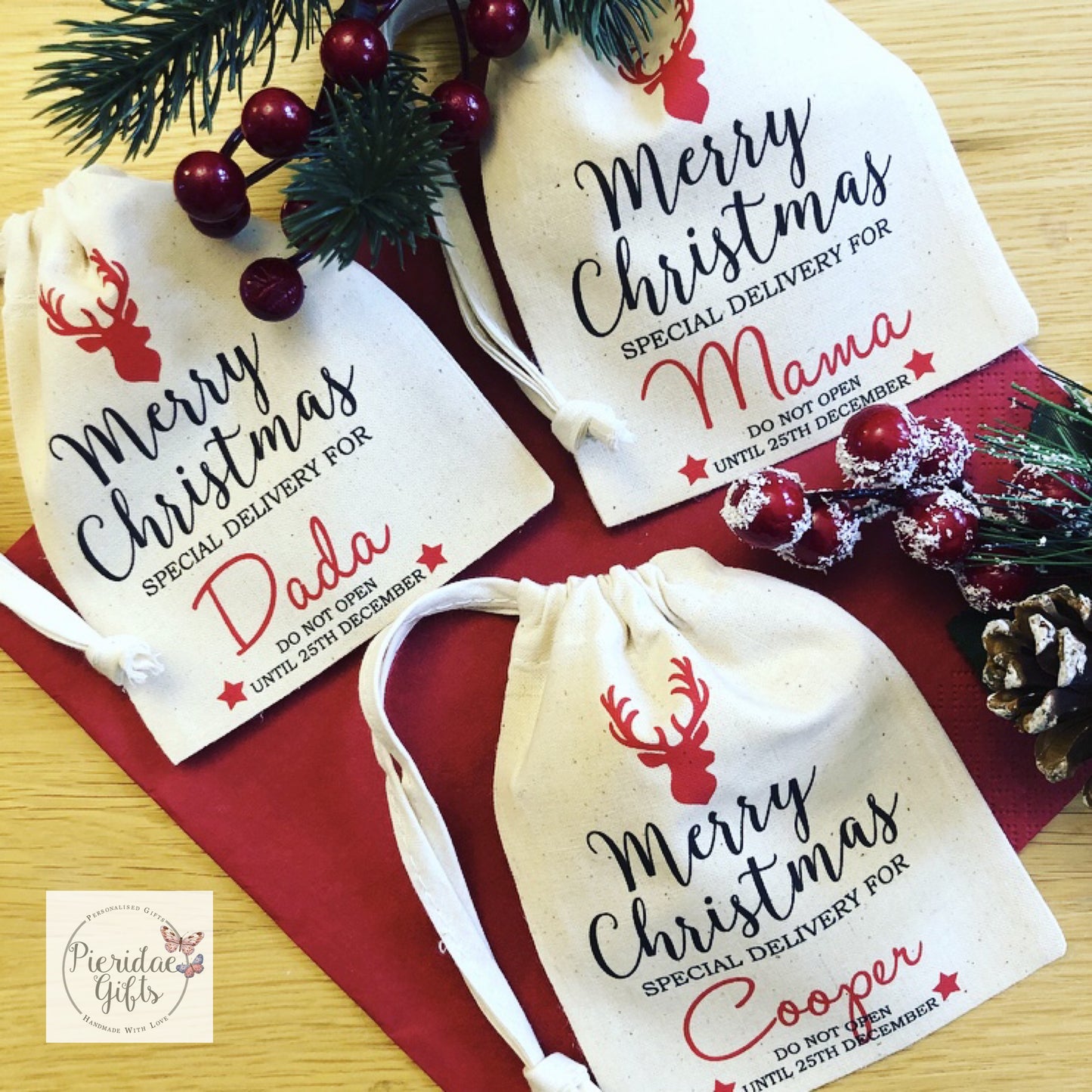 Personalised Christmas Favour Bag