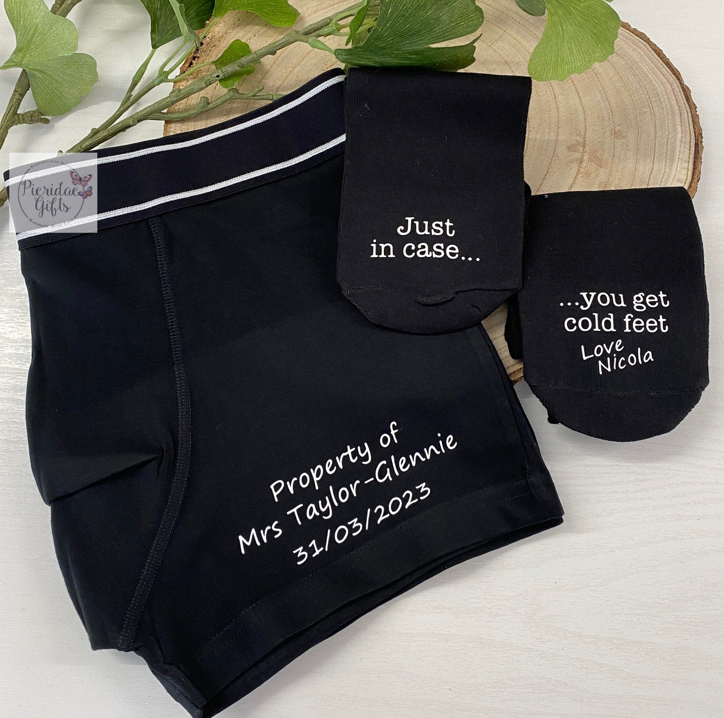 Property of the mrs bride personalised groom boxers