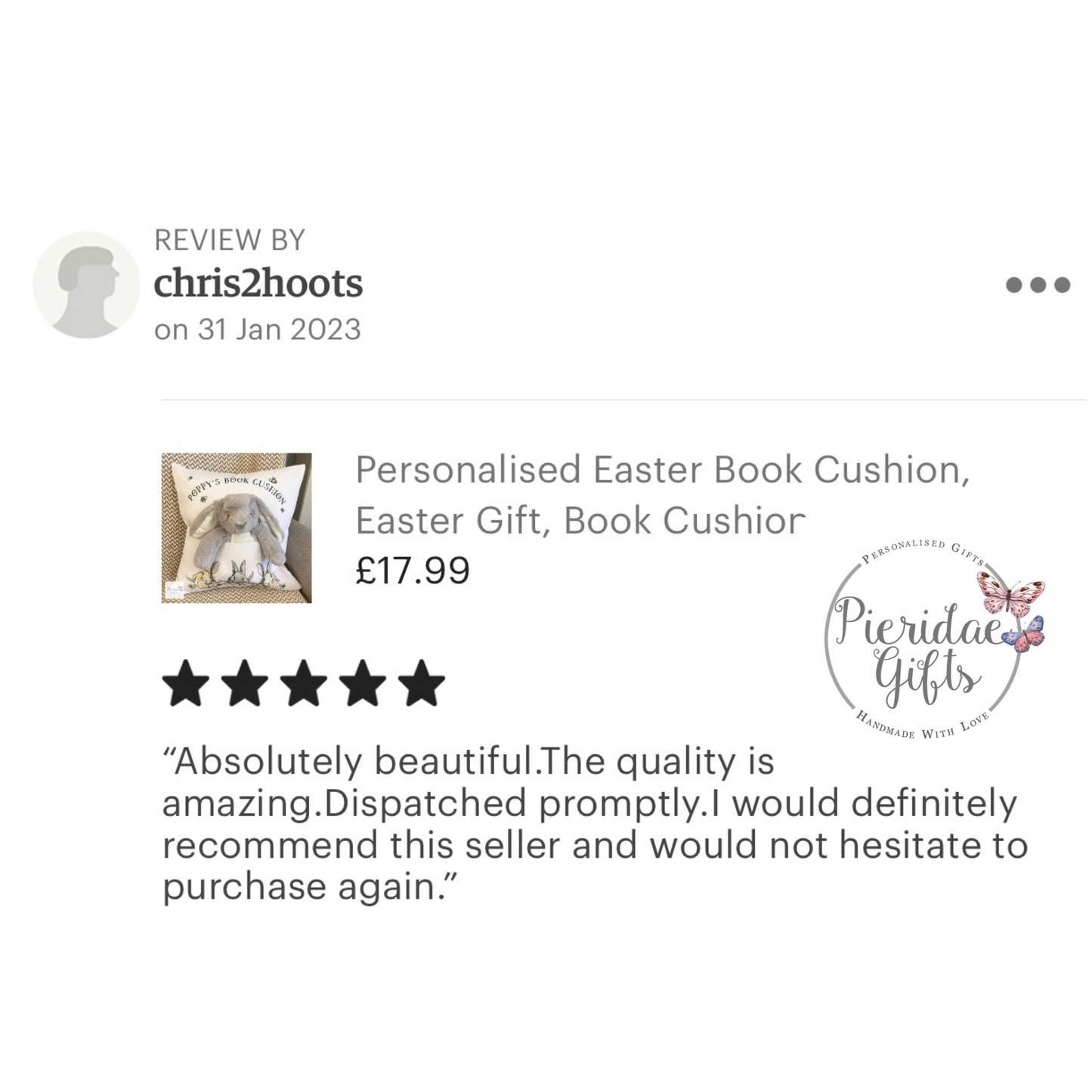 Personalised Easter Book Pocket Cushion