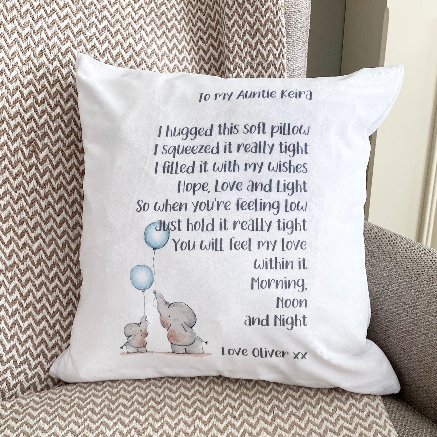 Personalised Hug Me Tight Cushion