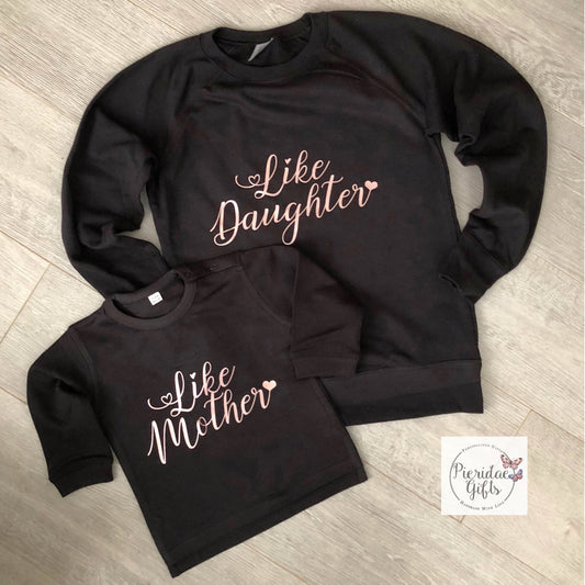 Like Mother Like Daughter Black Jumper Set
