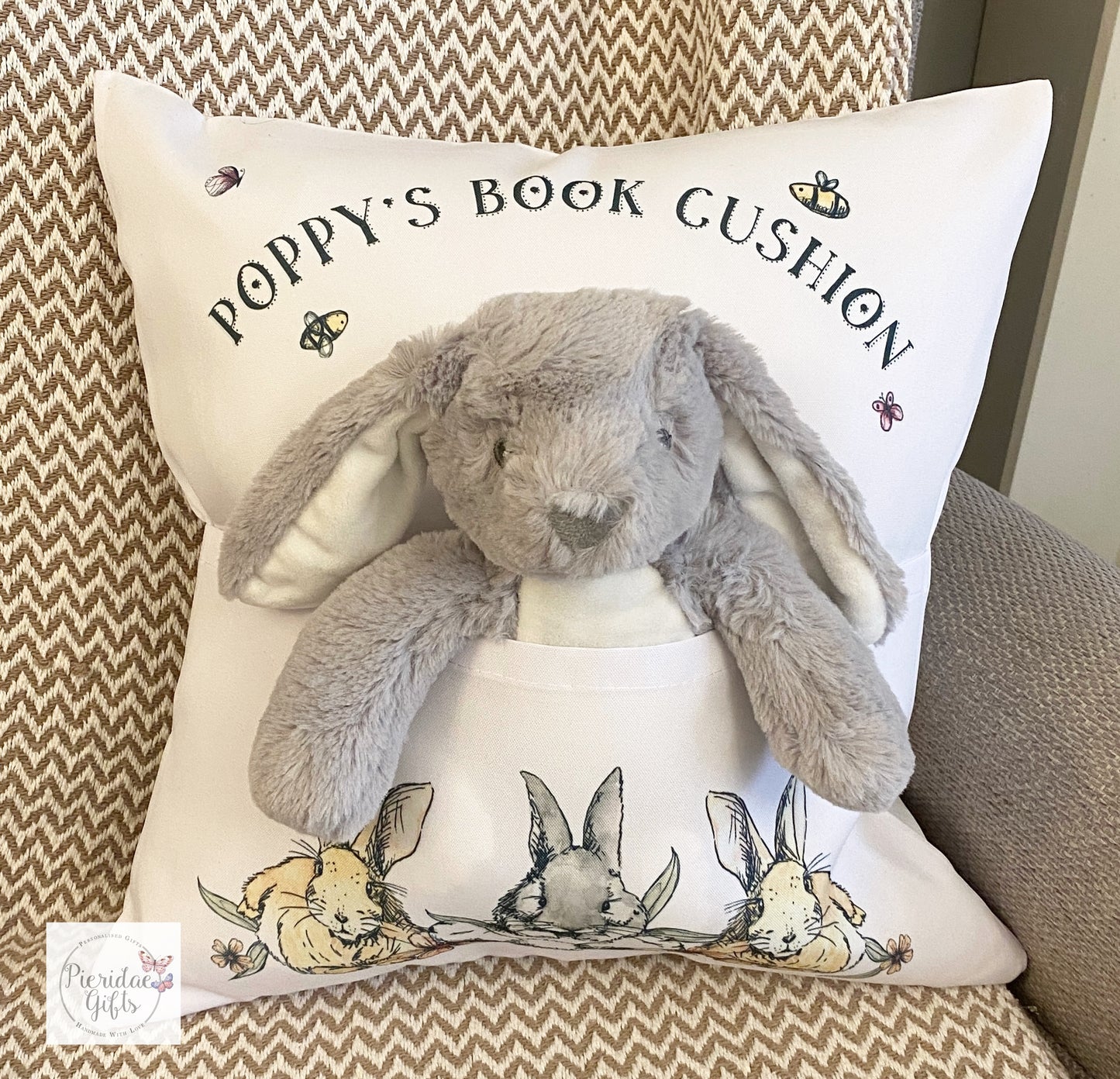 Personalised Easter Book Pocket Cushion