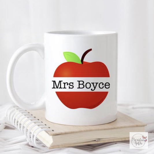 Personalised Teacher's Split Apple Mug
